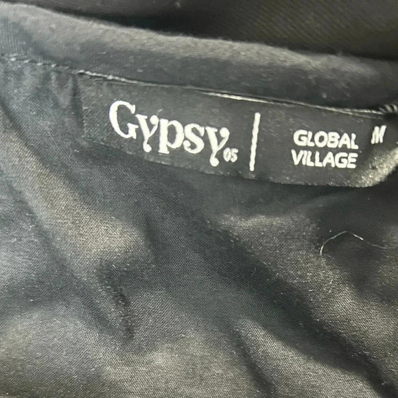 Gypsy Black & white Aztec Geometric Mini Skirt lace beaded trim size medium nwt - Picture 6 of 10